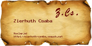 Zierhuth Csaba névjegykártya