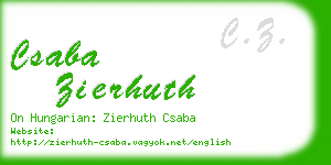 csaba zierhuth business card